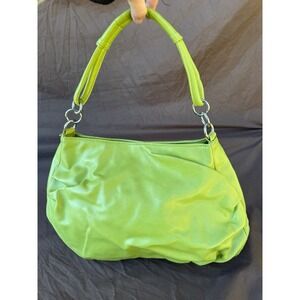 Vintage Y2K Chateau Green Leather Bag Shoulder Purse Zippered Pockets Boho